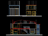 Bản vẽ nhà 1 tầng ( có gác lửng ) kích thước 5x14m full kiến trúc, kết cấu, điện nước, dự toán
